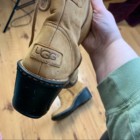 COPY - UGG Tan Skylar Wedge Knit Lace Up Boots size 9 - Picture 6 of 6